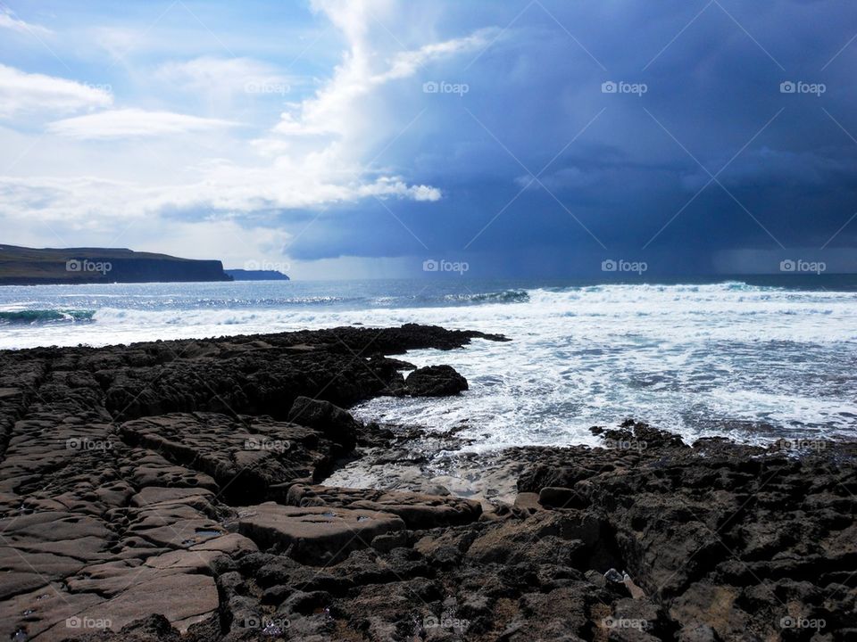 Scenic view of a sea against cloudy sky