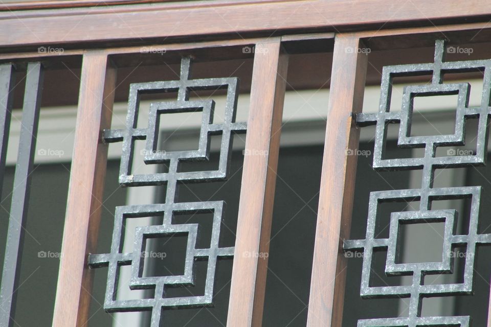 Architectural railing at the beach