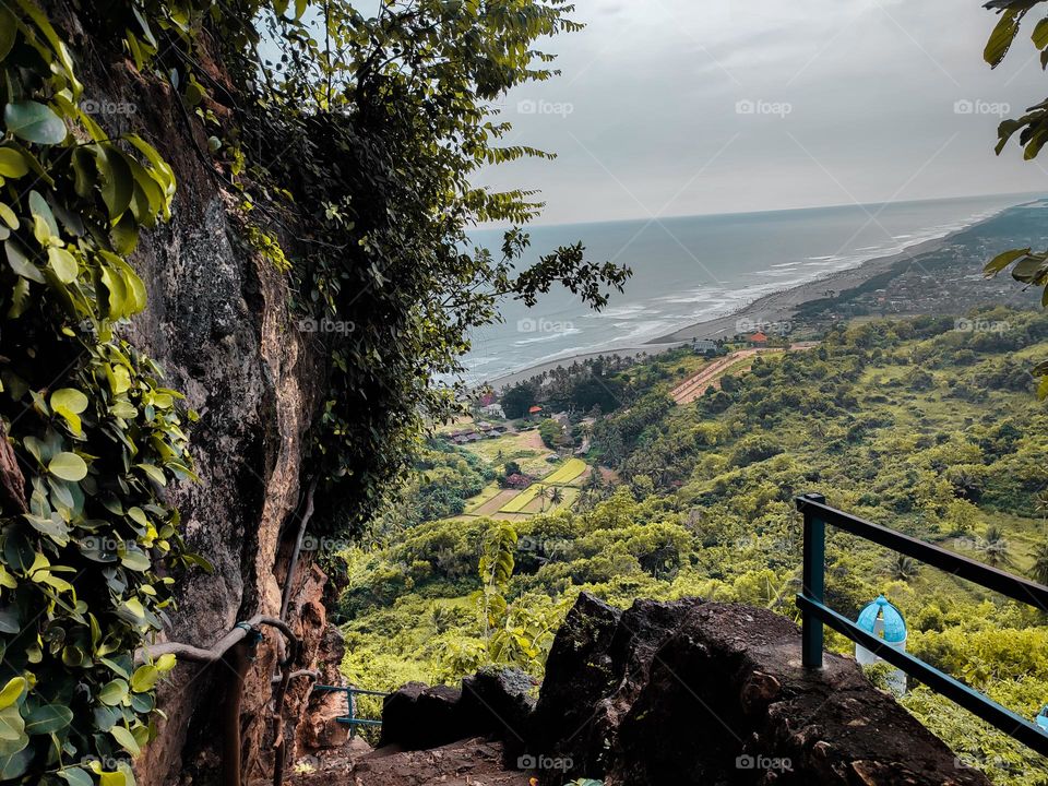 view from the top of the cliff.