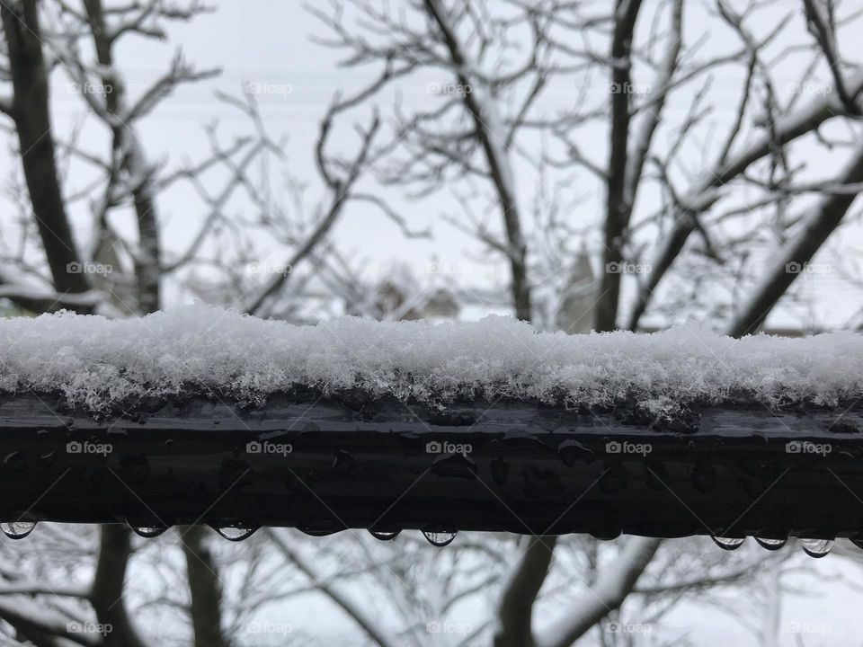 First snow on our balcony.
