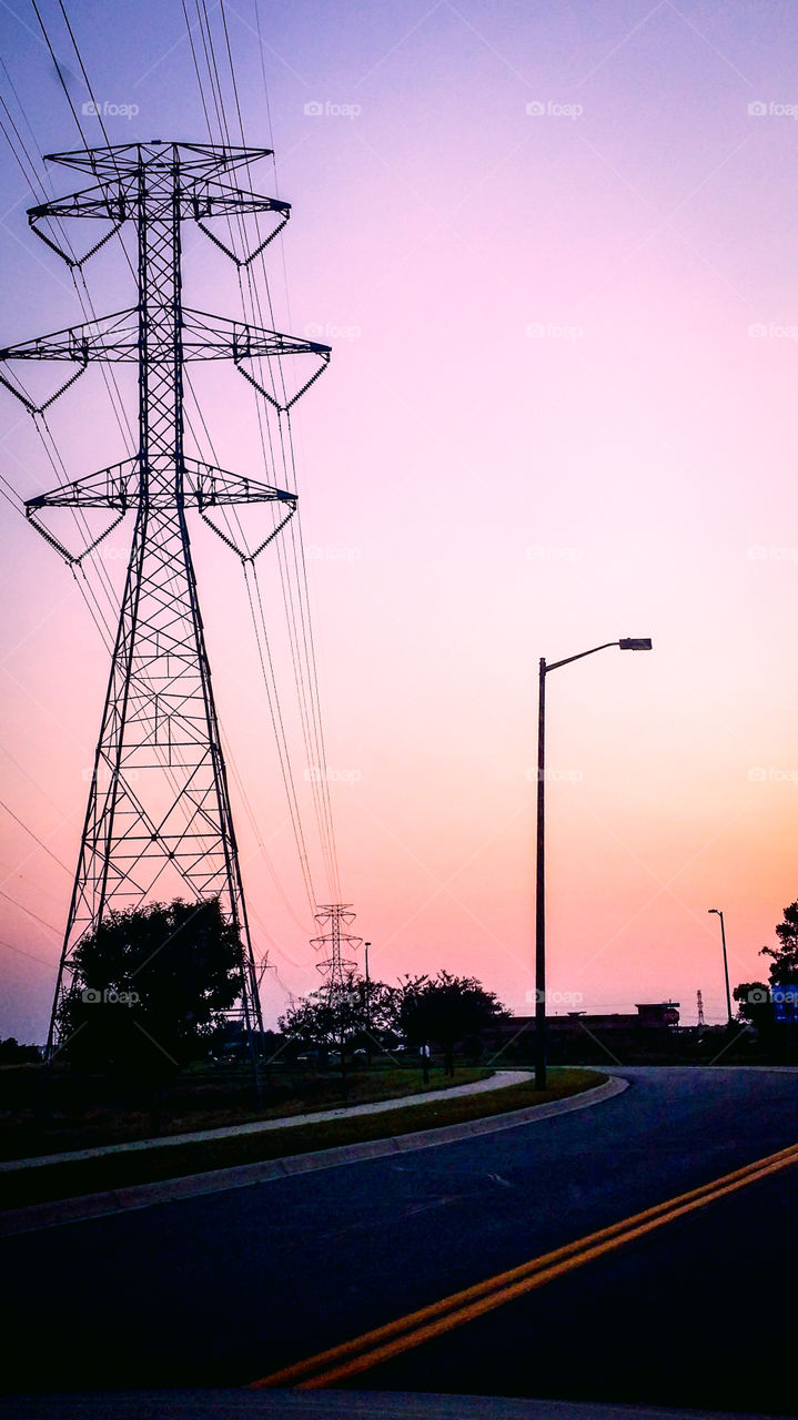 Sunset Power Lines