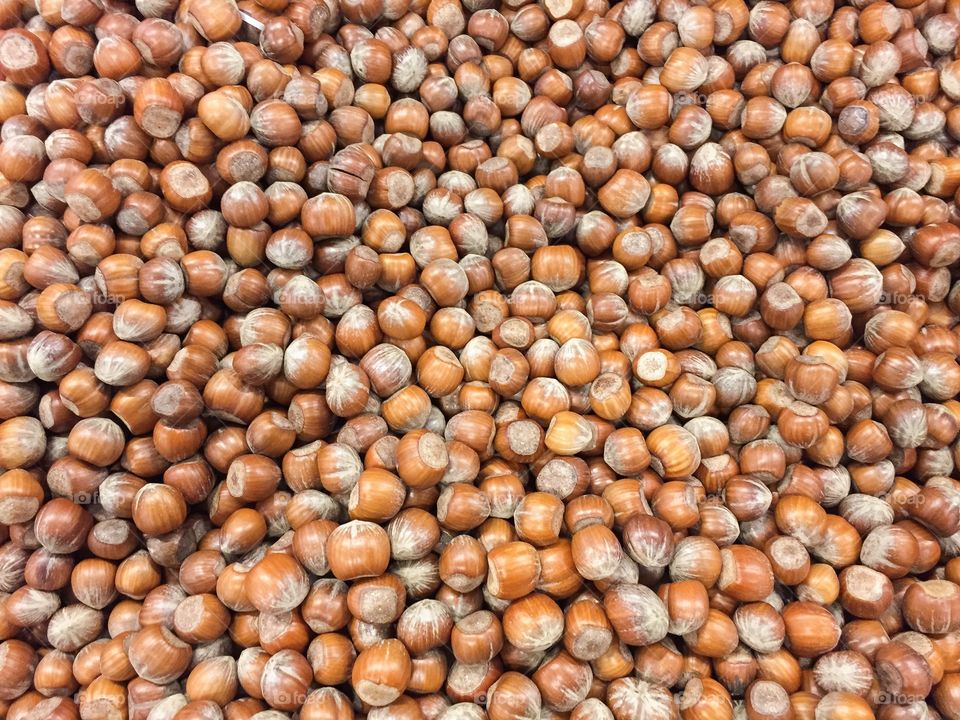 Hazelnuts in a store.