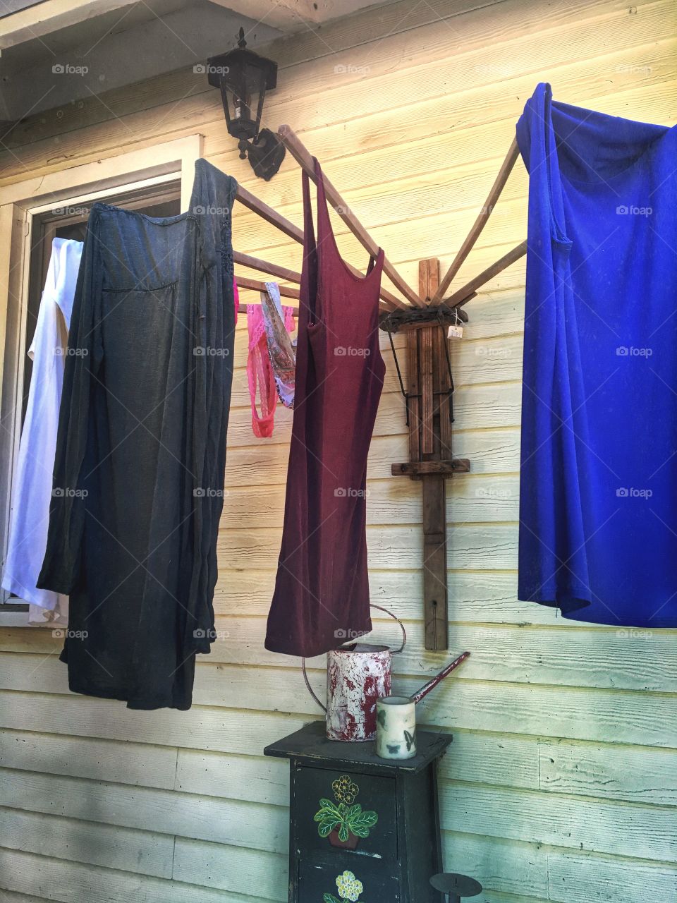 Close-up of clothes hanging for dry