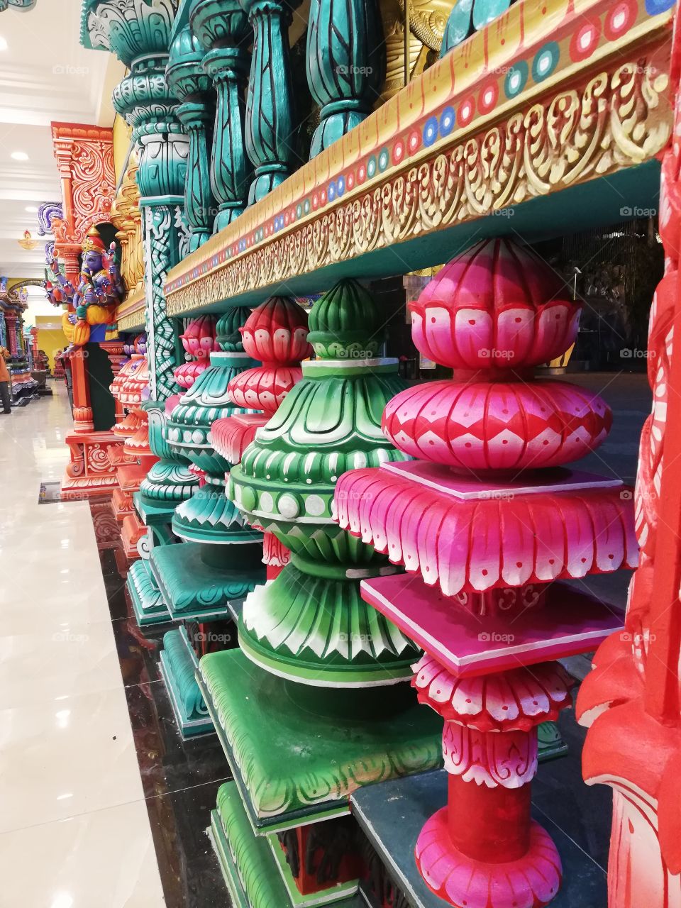 Colourful architecture in temple