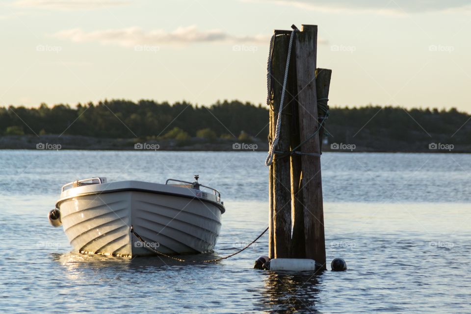 Boat on quiet ocean