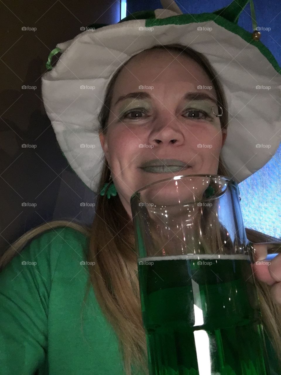 Drinking green beer on saint Patrick’s Day 