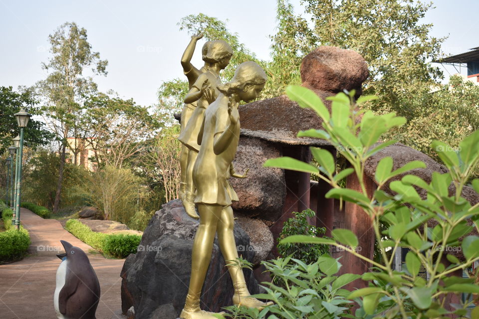 Statue in Children Park Rock Garden Nerul India