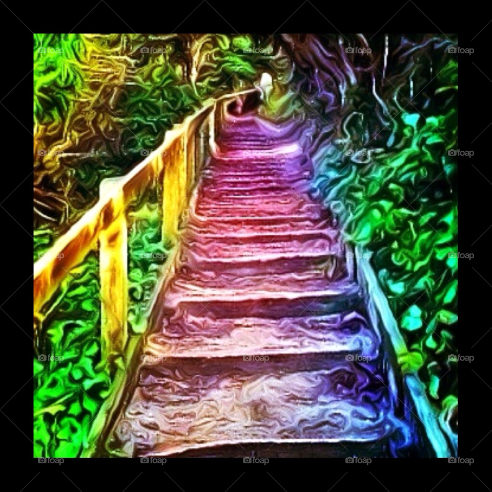 beach colourful steps uk by sweet99