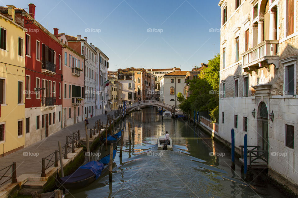 An old canal in Venice, Italy. 