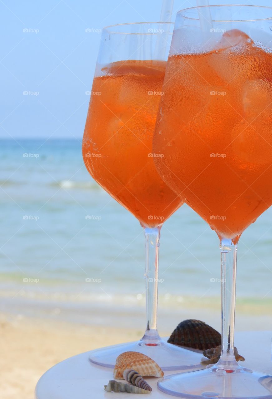 Cold drink on the beach 