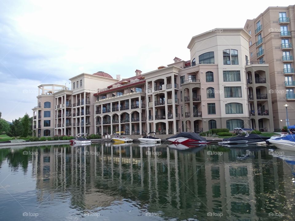 Hotel on the lake. Vacationing on the lake Okanagan