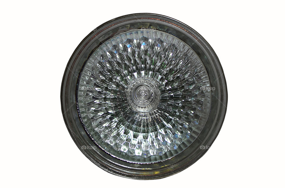 Light bulb in the lamp.The lamp has a spherical lamp.On a white background.