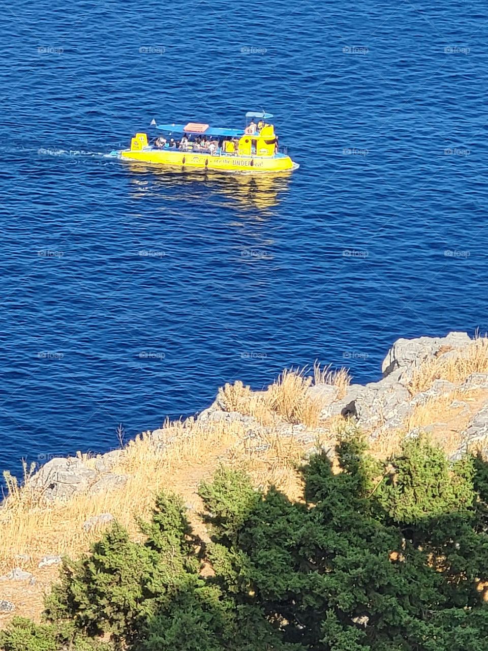 the yellow submarine in Lindos