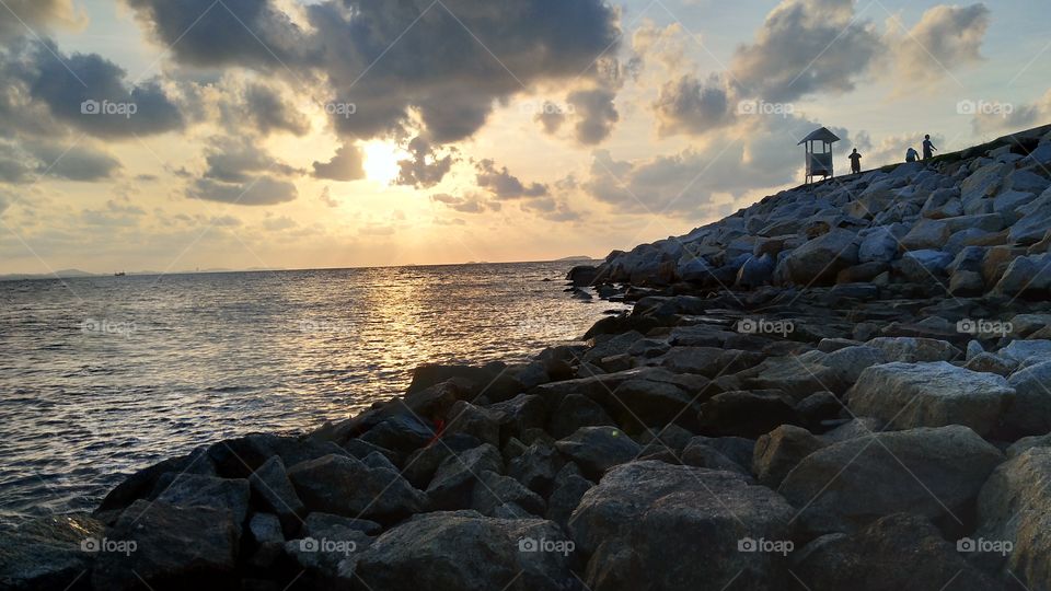 Water, Sea, Sunset, Ocean, Seashore