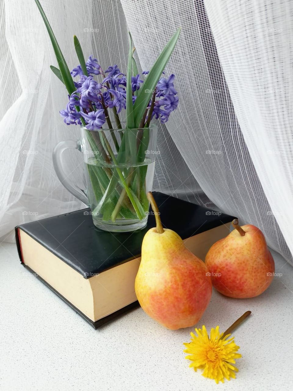 spring flowers and pears.