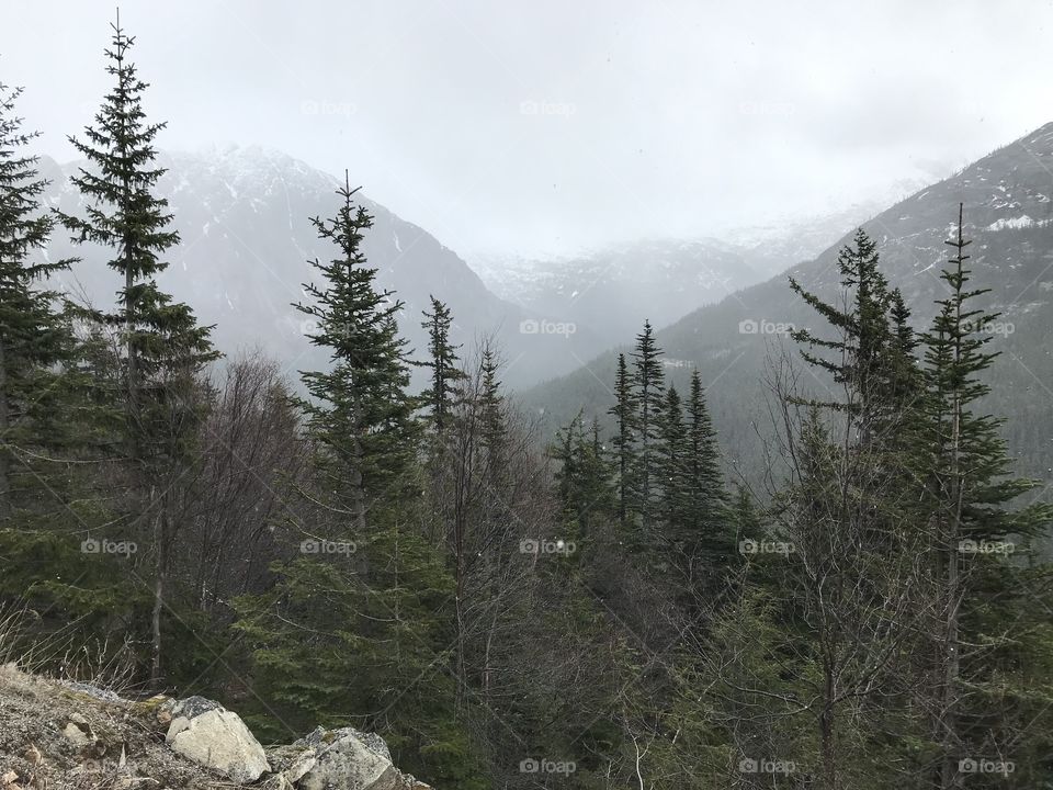 Foggy Mountains in Yukon, Canada