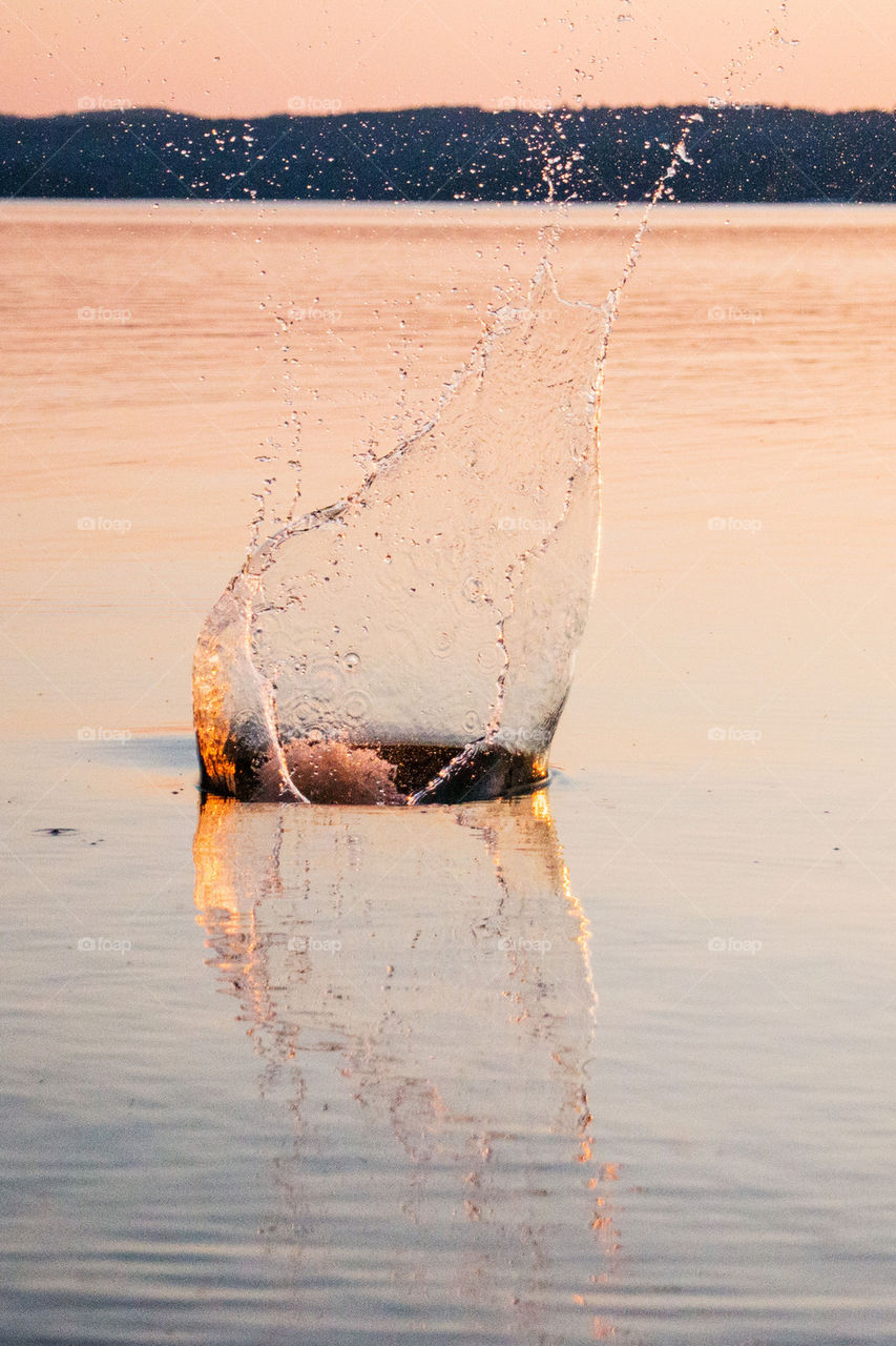 Splashing water in ocean