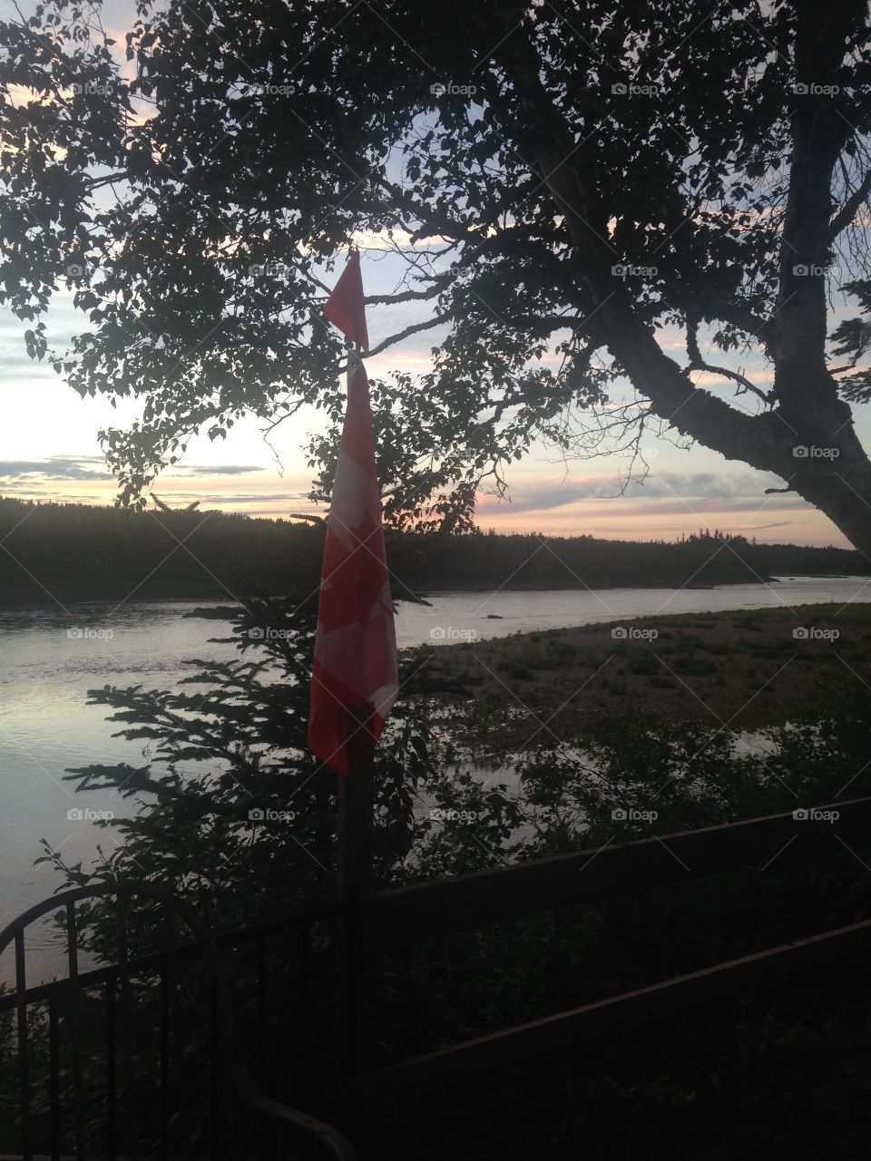 Canadian flag at rest
