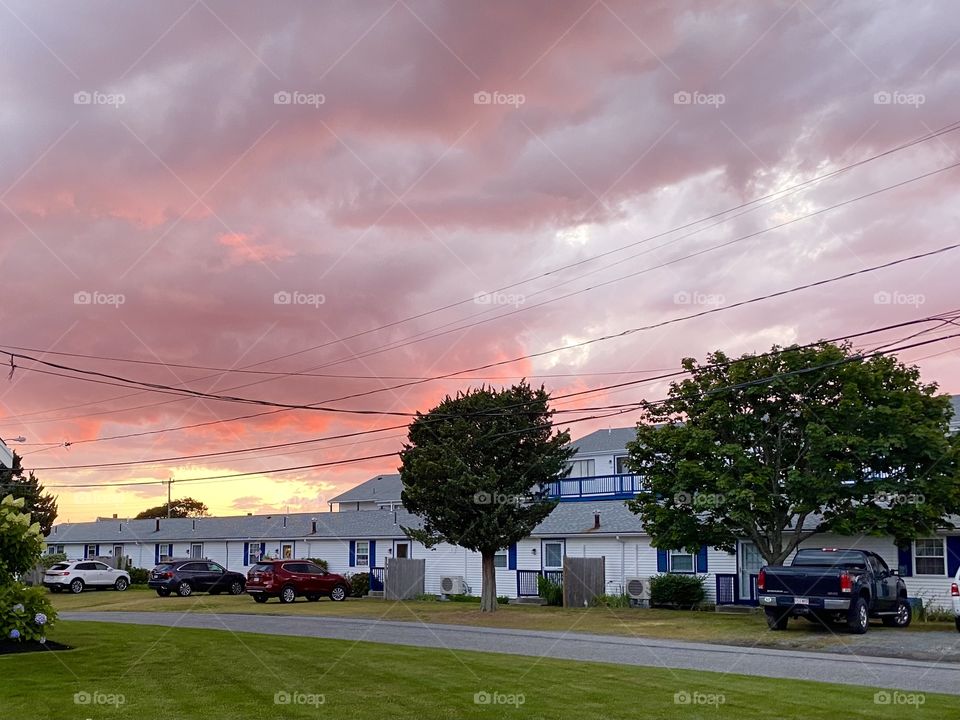 Sunset over Englewood Motel, West Yarmouth, MA