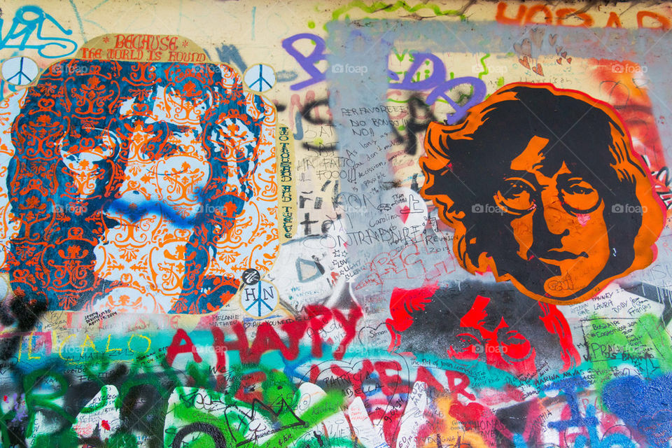 High angle view of a painting