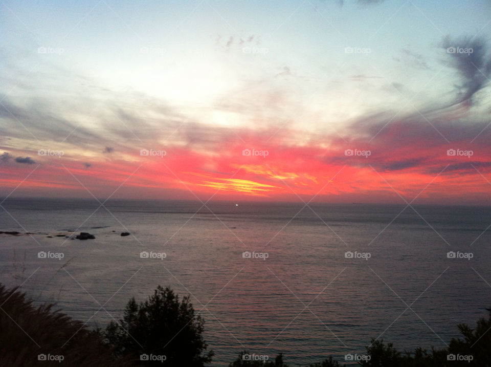 ocean sky sunset orange by mr_millian