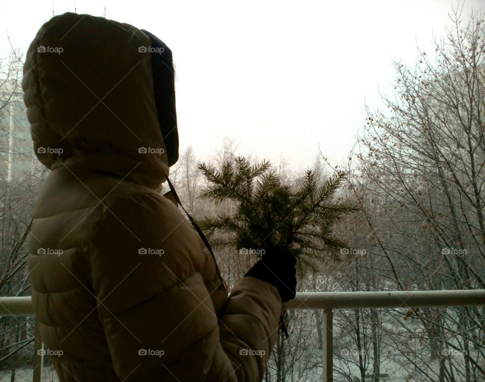 Winter, People, Tree, Snow, One