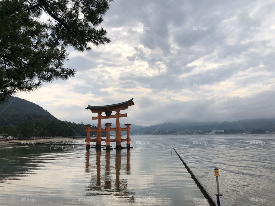 Japanese shrine in the water