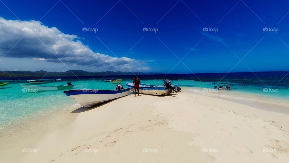 Boats on Cayo Arena, Dominican Republic