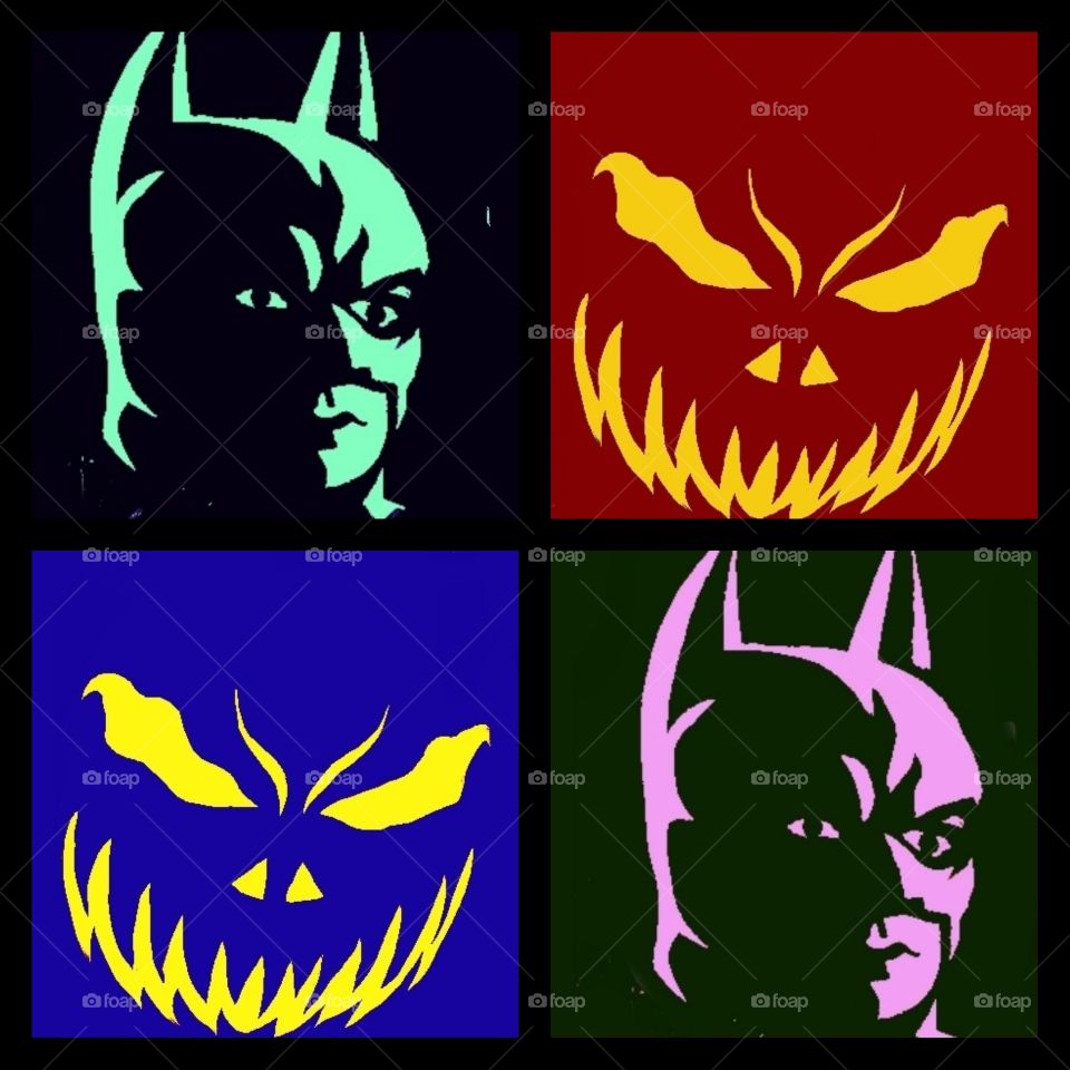 batman evil face pop art