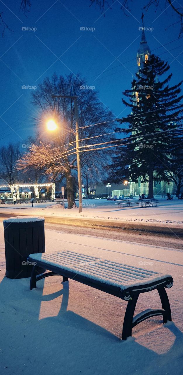 No person winter early street view