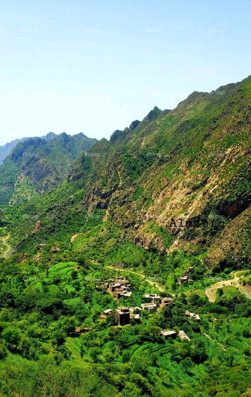 Glory be to God, the magnificent and picturesque view and the natural green trees are a view that is nothing more wonderful than it