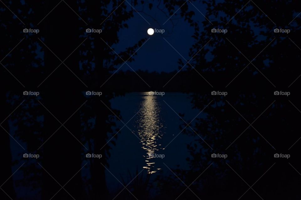 Moon over the lake...
