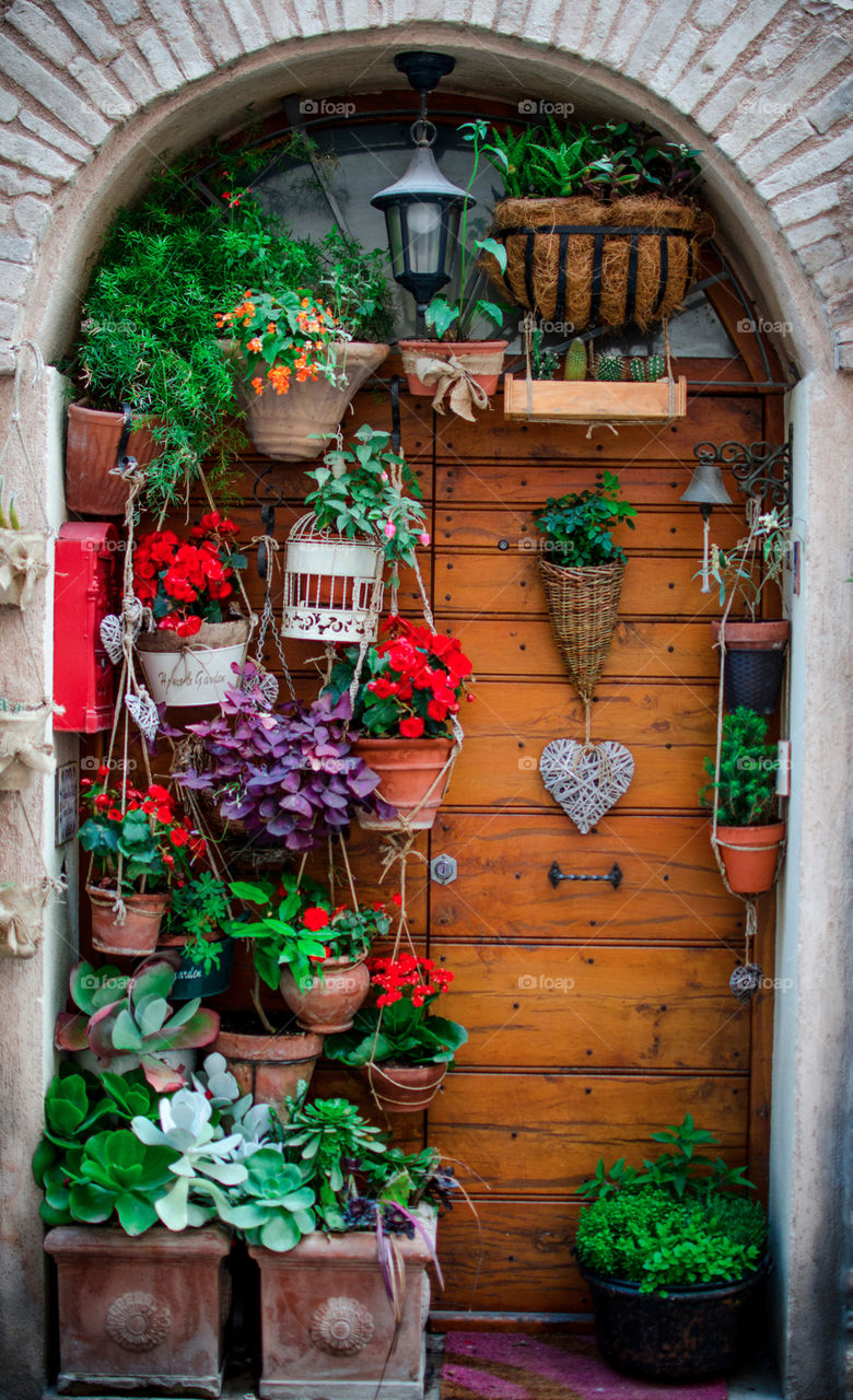 Spello 's door. travel in Spello Umbria Italy 