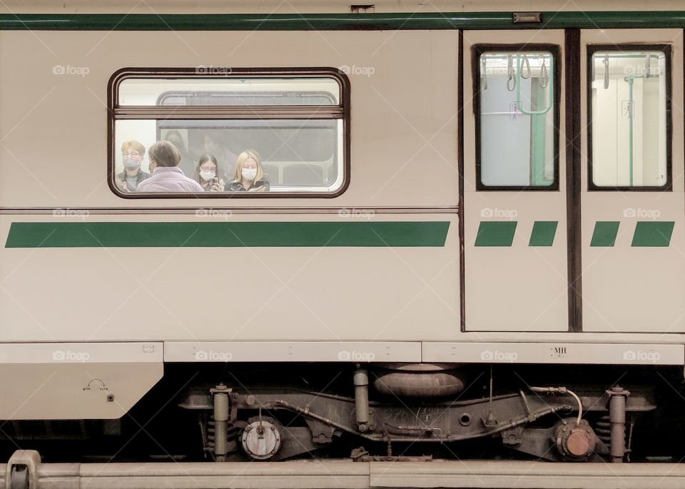 Subway train view during covid-19