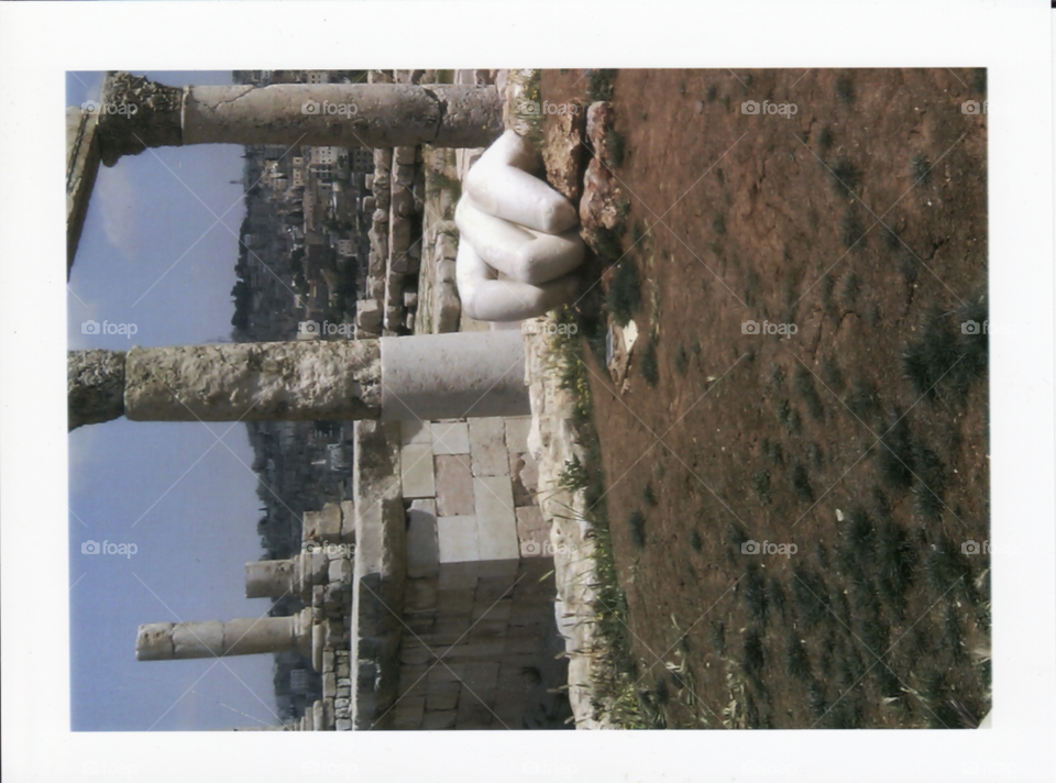 hand historical site amman jordan by clarkie28