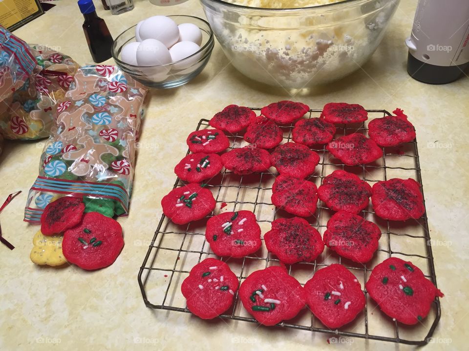 Making Christmas cookies 