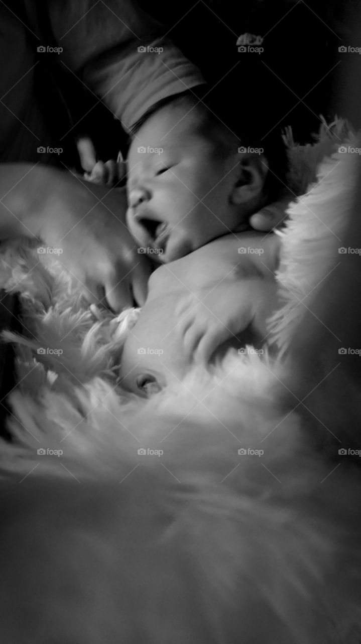 Close-up of a napping cute baby