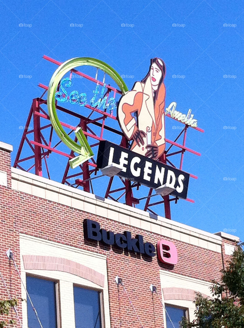 Signage from the Legends Shopping Center in Kansas City, Kansas.