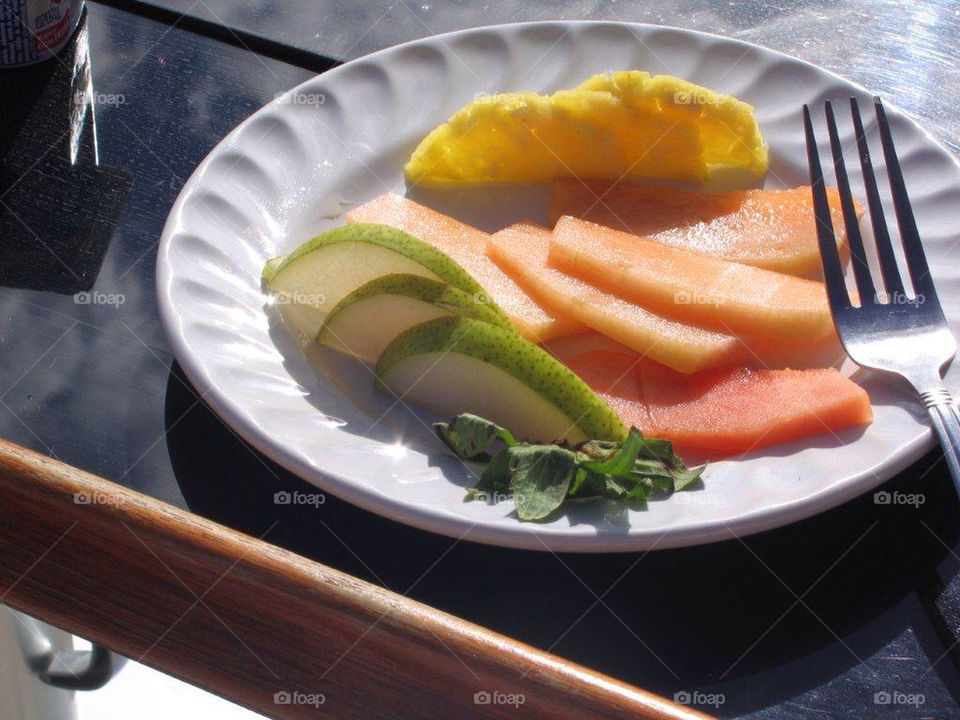 plate fruit dish melon by mauimar