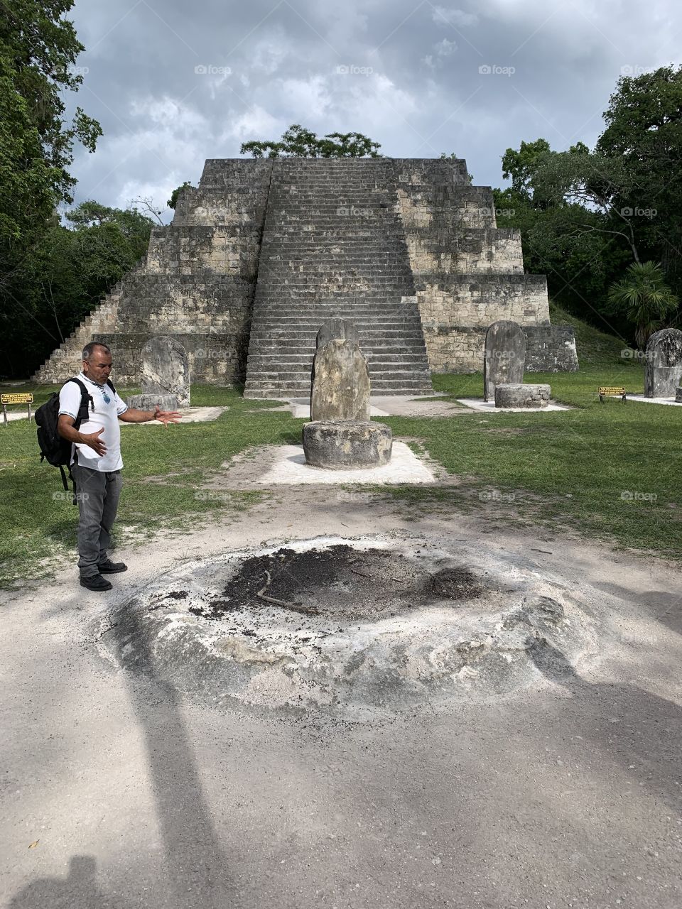 Tikal ruins getting a tour from expertise guide