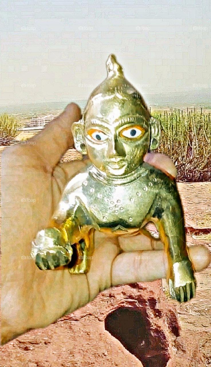 August 27, 2023 rajasthan india. A beautiful and attractive idol of Lord Krishna.