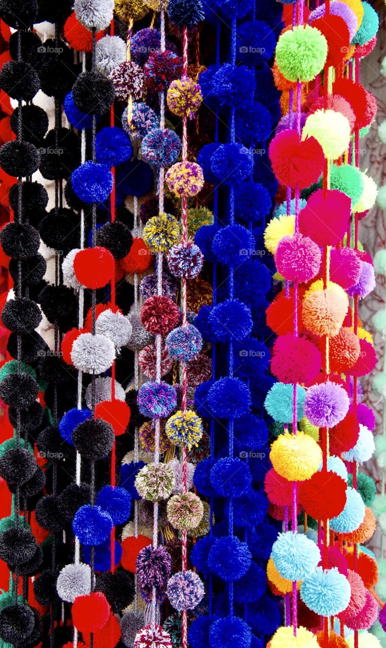 Pompoms at the market.