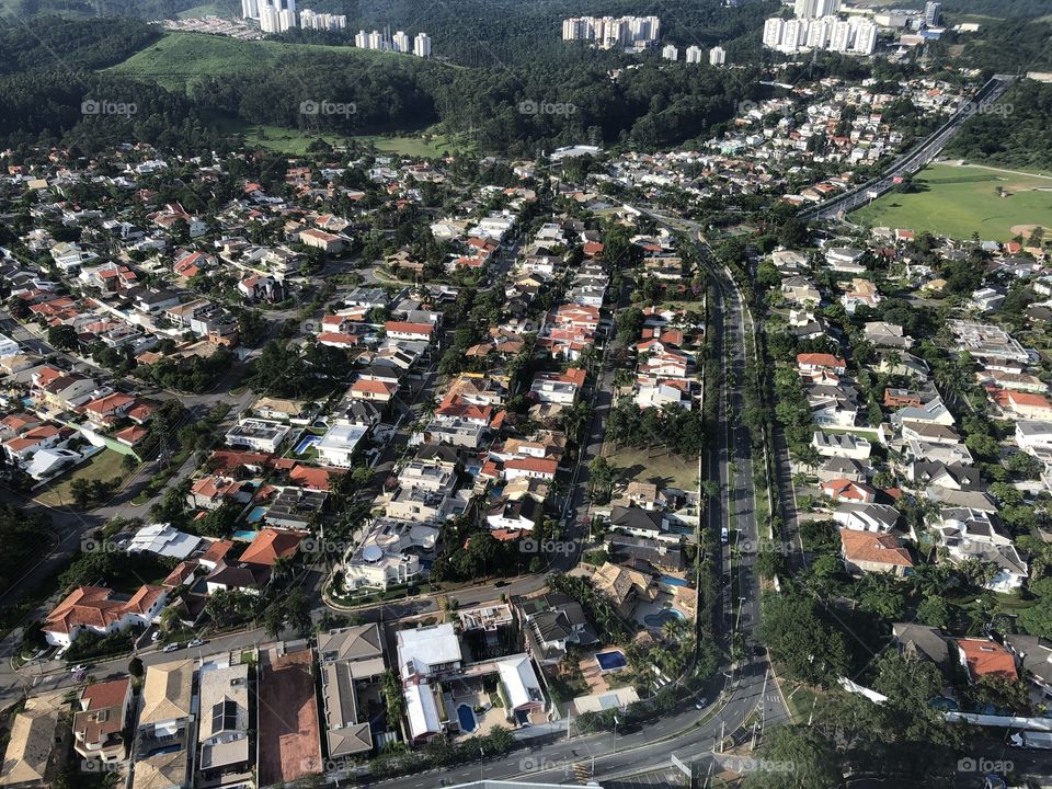 Houses overview surrounded by green nature