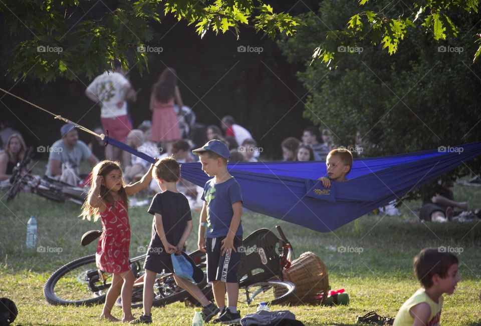 Children in the city park