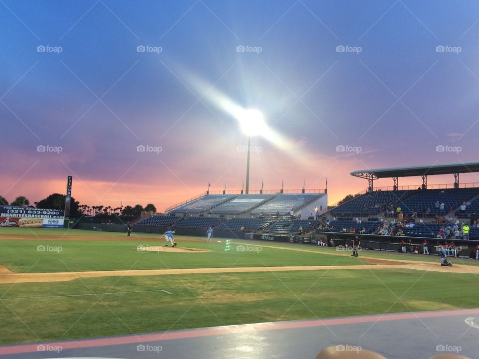 Baseball sunset