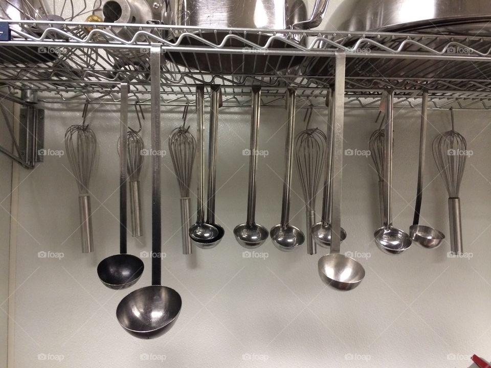 Ladles and whisks. 