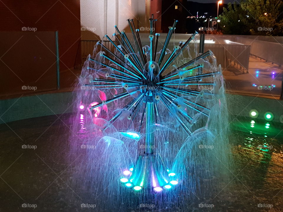 strange colourful fountain