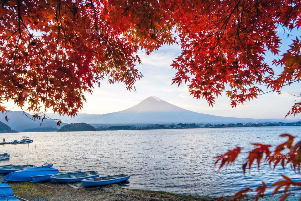 Beautiful mountain and lake scenery