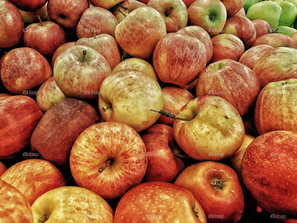 close up of red apples