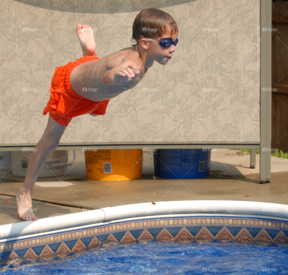 boy pool swimming swim by lightanddrawing